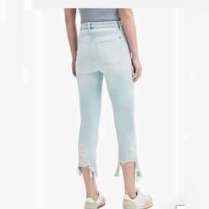 Women High Waist Fray Kick Hem Slim Jeans NWT sz 23